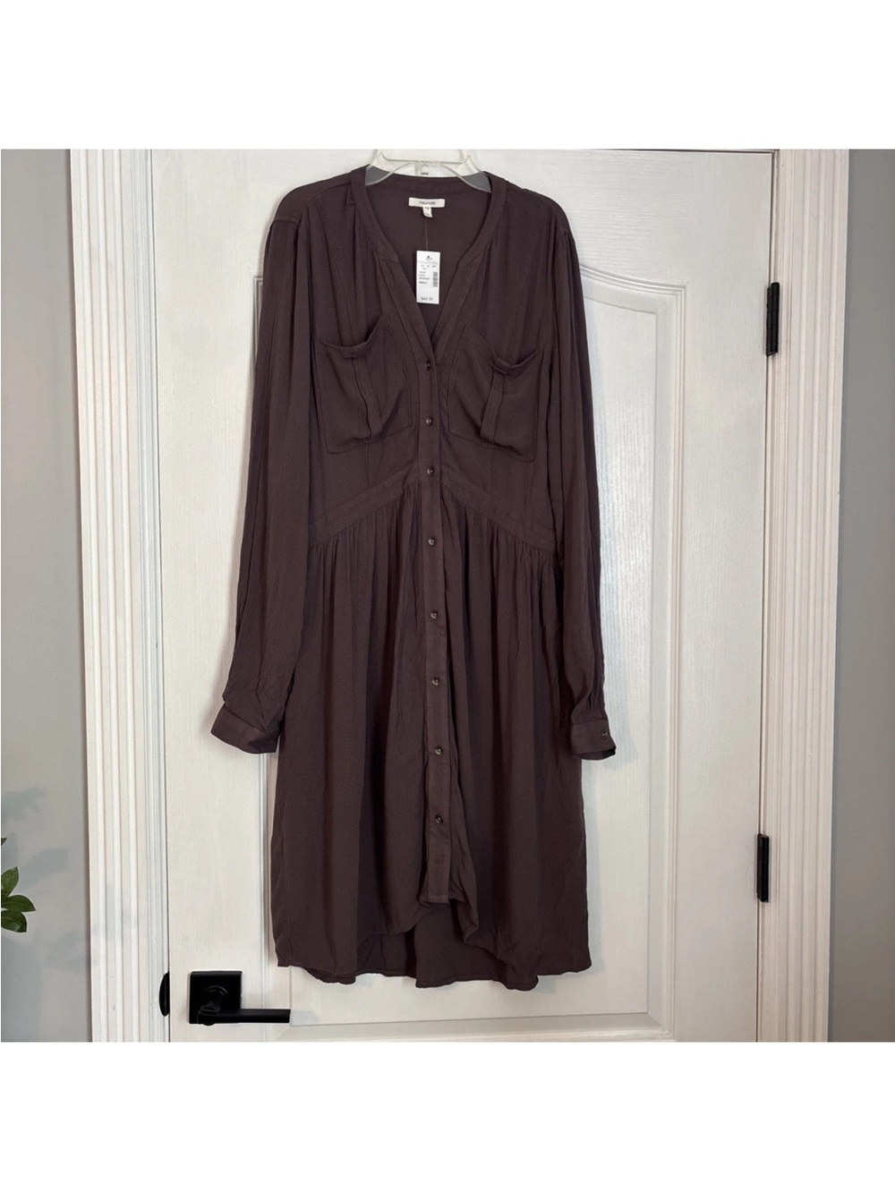 Maurice’s Long Sleeve Button-Front Shirt Dress